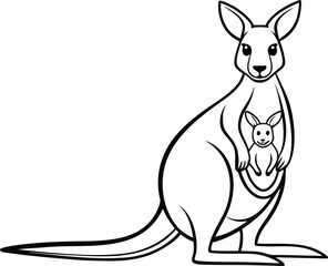 Kangaroo Illustration. Realistic Kangaroo Artwork. Wild Kangaroo Drawing. Jumping Kangaroo Illustration. Kangaroo Family Artwork. Baby Kangaroo Drawing. Australian Kangaroo Illustration