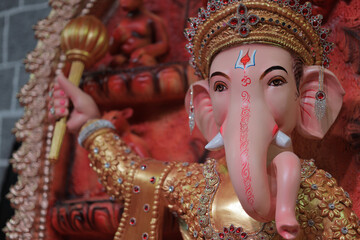 Beautifully crafted Ganesh Murti depicting Lord Ganesha, the Hindu god of wisdom, prosperity, and...
