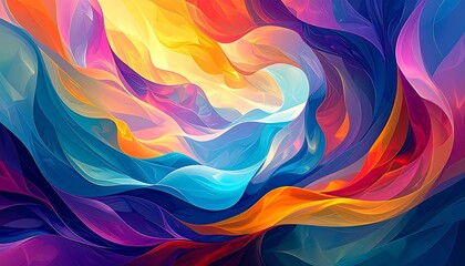 vibrant abstract flowing waves colorful gradient background