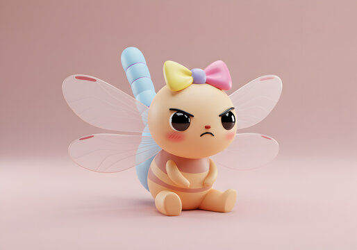 recommend clip art: Adorable cartoon dragonfly character