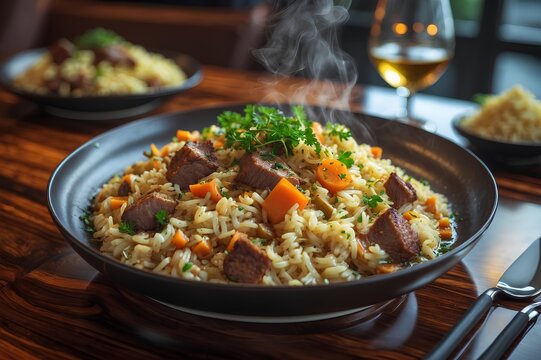 Shila Plav - Armenian Food blends fluffy rice with savory flavors of meat and herbs, offering a comforting dish that reflects the authenticity of Armenian cuisine and culture