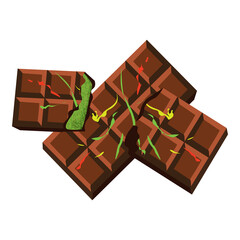 chocolate bar on white background