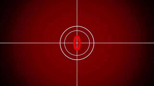 Movies start intro 0 1 2 3 4 5 count down with white background. 4k animation
