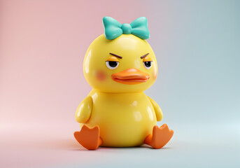 Angry cartoon duck illustration