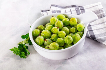 Ripe sweet juicy green gooseberry