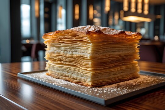Achma - Armenian Food Savory Layered Delight Made with Cheese and Dough, Offering a Perfect Blend of Comfort and Tradition in Every Bite from Armenia&rsquo;s Rich Food Culture