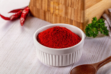Red dry chili pepper paprika powder
