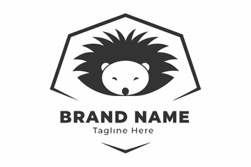 Geometric Hedgehog Crest Logo on White Background Design Icon