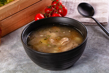 Chicken homemade soup with potato