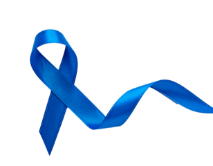 Cinta de concientización simple azul, sobre fondo blanco neutro