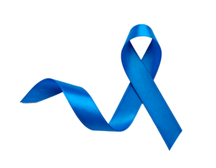 Cinta de concientización simple azul, sobre fondo blanco neutro