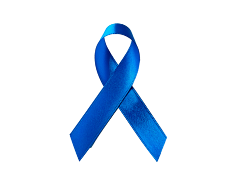 Cinta de concientización simple azul, sobre fondo blanco neutro