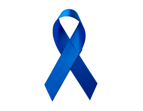 Cinta de concientización simple azul, sobre fondo blanco neutro