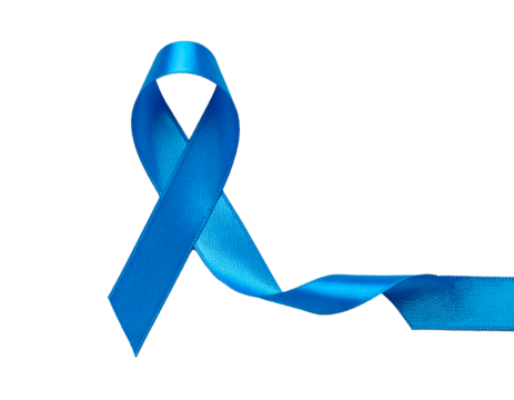 Cinta de concientización simple azul, sobre fondo blanco neutro