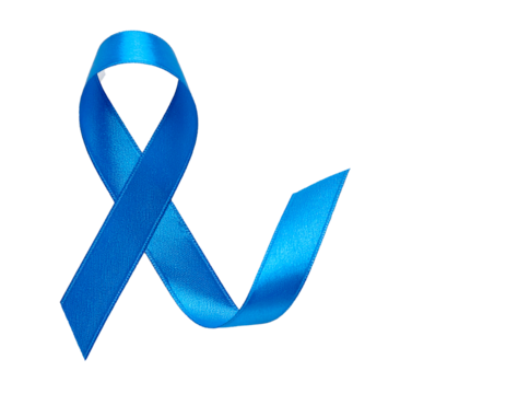 Cinta de concientización simple azul, sobre fondo blanco neutro