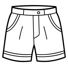 Casual Shorts Line Art Vector 