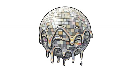 Melting disco ball graphic design