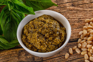 Italian Pesto sauce with basil