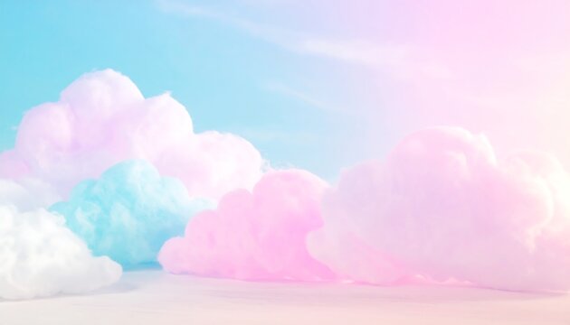 Dreamy pastel cotton clouds