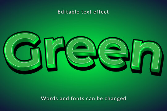 Green text effect with 3d style and shadow on a gradient background