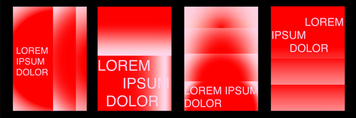Fototapeta premium Red Poster with Gradient. Poster template set