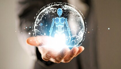 A digital representation of human figure in a hand