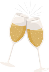  Champagne Toast – Festive Celebration Illustration
