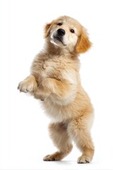 Obraz premium Real golden retriever puppy background animal white.