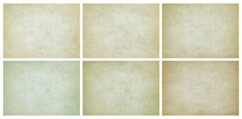 Fototapeta premium Vintage aged paper textures set. Old grunge antique backgrounds for scrapbooking design