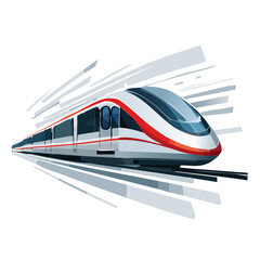 Fototapeta premium Sleek bullet train traveling at high speed, symbolizing modern rapid transportation