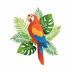 Fototapeta premium Bunter Papagei im tropischen Stil