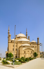 Cairo Citadel  with Domes and Minarets Under Clear Blue Sky