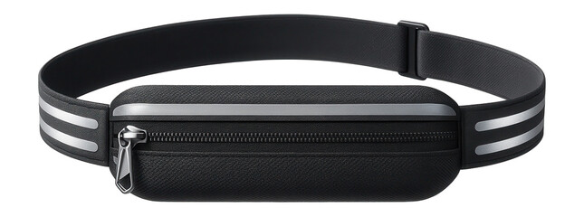 Reflective running belt with zippered pouch and adjustable elastic strap for jogging