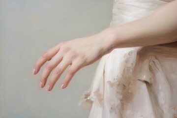 Dancing hand finger white elegance.