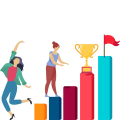 Businessman showing Career growth steps to success Illustration