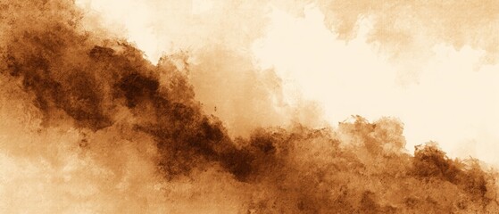 Abstract brown watercolor wash background texture