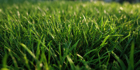 Obraz premium Fresh Green Grass Texture Nature Background Photo