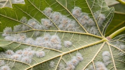 Downy Mildew on Grape Leaf Underside Close-Up