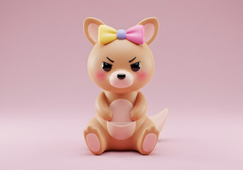 Cute angry 3 d kangaroo illustration