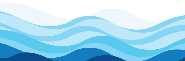 Seamless sea waves layered vector background. Blue ocean waves. Water wave pattern design. modern. vector. eps10