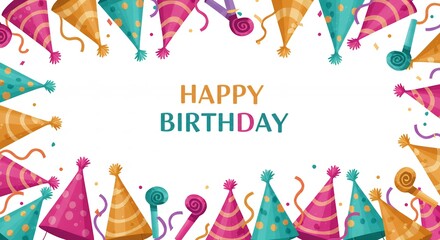Obraz premium Happy birthday party background design