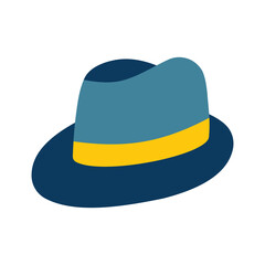 Colorful fedora hat icon vector illustration,Classic gentleman's hat in modern flat design