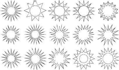 Dynamic starburst shapes for modern design projects and creative bursts of energy