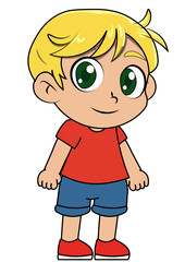 Cute Cartoon Boy Character with Blonde Hair