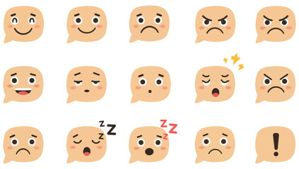 Cute Vector Art Chat Bubble Emoji Icons