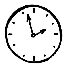Hand drawn clock stopwatch time measurement doodle. Simple Comic washes icon element collection.Vector arrow timer illustration.
