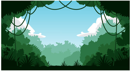 Vector Jungle Forest Game Background