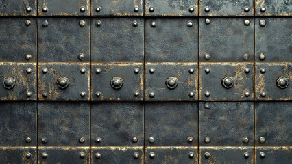 Fototapeta premium metal iron wall texture background with circle pattern 