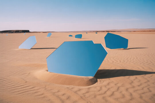 Futuristic holographic map displaying agricultural field data projected from a device on a car hood