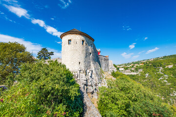 Stone walls of Trsat fortress in Rijeka, Croatia